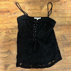 Express Black Lace-Up Camisole